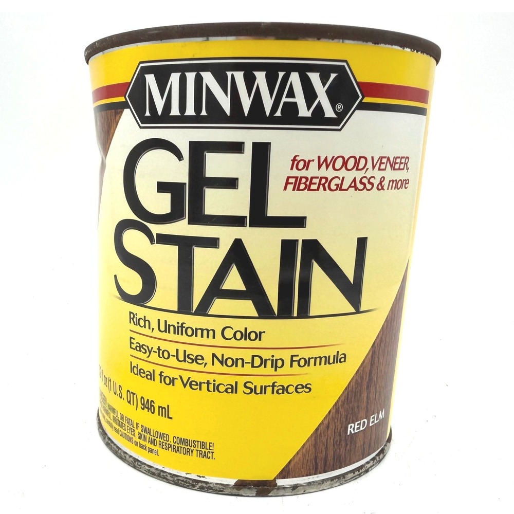 Discontinued Minwax Gel Stain Red Elm 1 Qt Wood Veneer Fiberglass Non-Drip NEW
